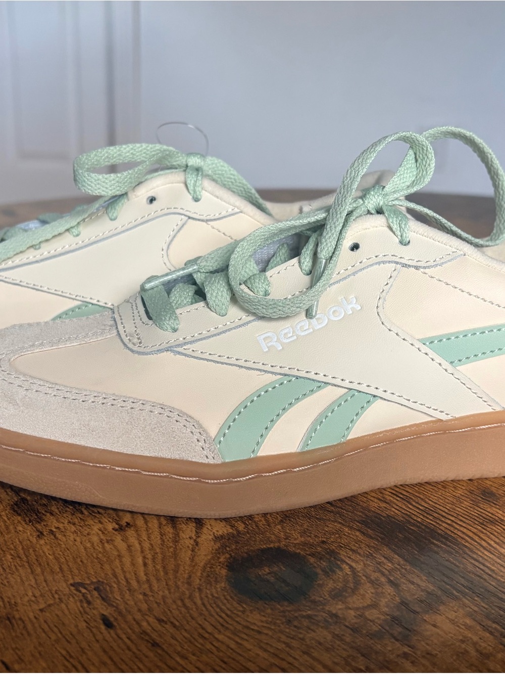 Women’s Reebok Classic Sneakers in Cream and Mint